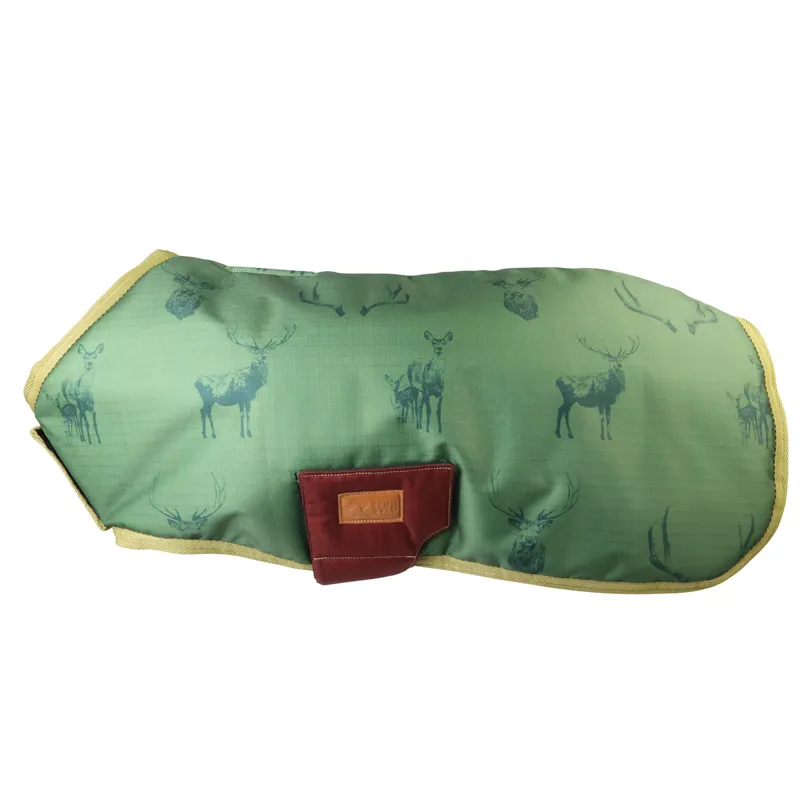 Benji and Flo Divine Deer Dog Rug Coat - Moss/Merlot/Fawn